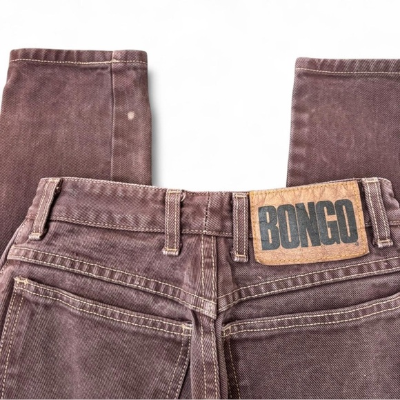 VTG 90s Bongo Jeans Size 5 Brown Denim High Waist Tapered Leg USA Made - Picture 3 of 8
